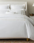 Lisetta duvet cover with shams and pillowcases in the color champagne