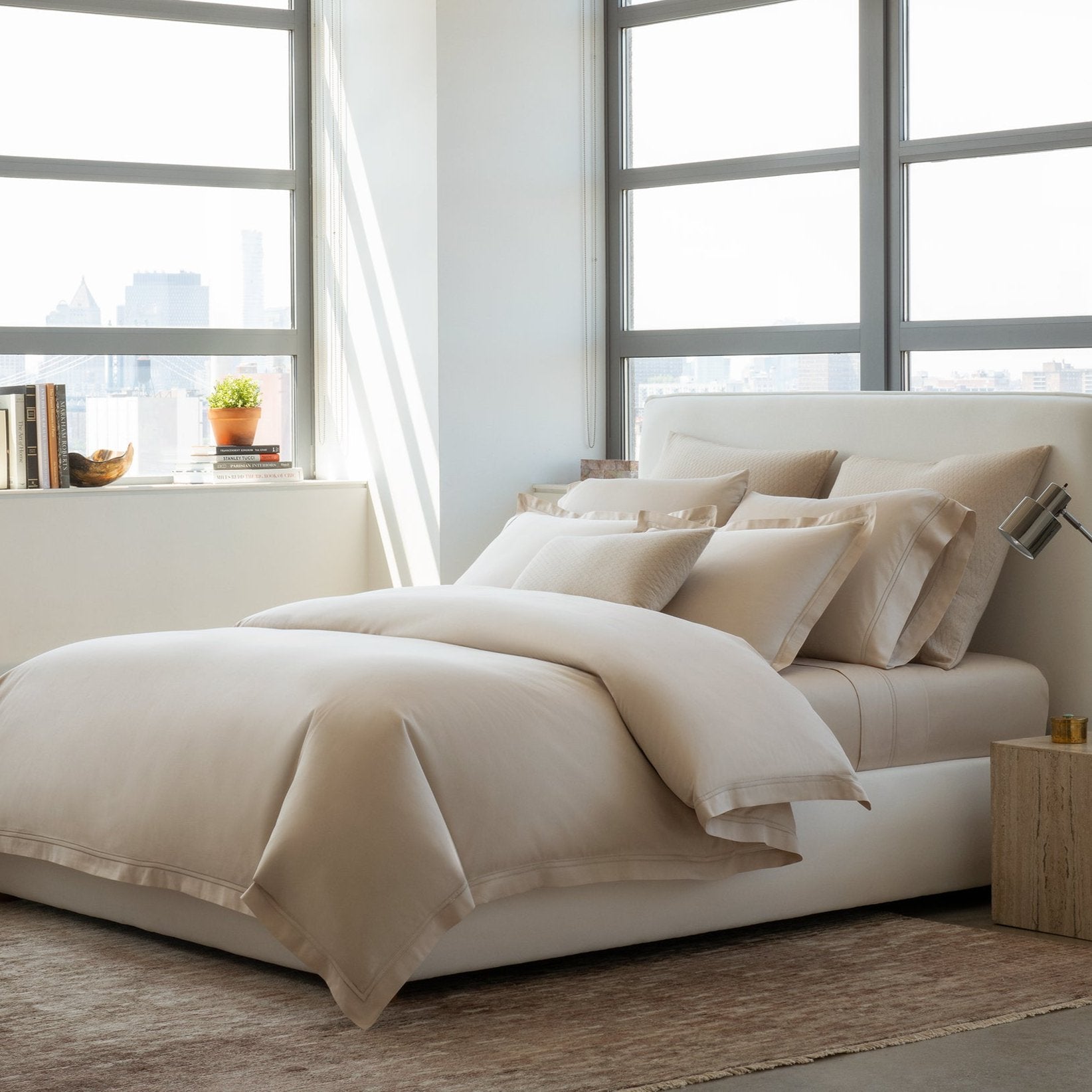 the complete Lucea Fawn bedding collection