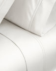 double hemstitch detail of Lucea Sea Island in white