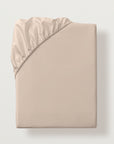 Lucea sea island cotton fitted sheet with all around elastic skirt. Fits mattresses up to 17" deep