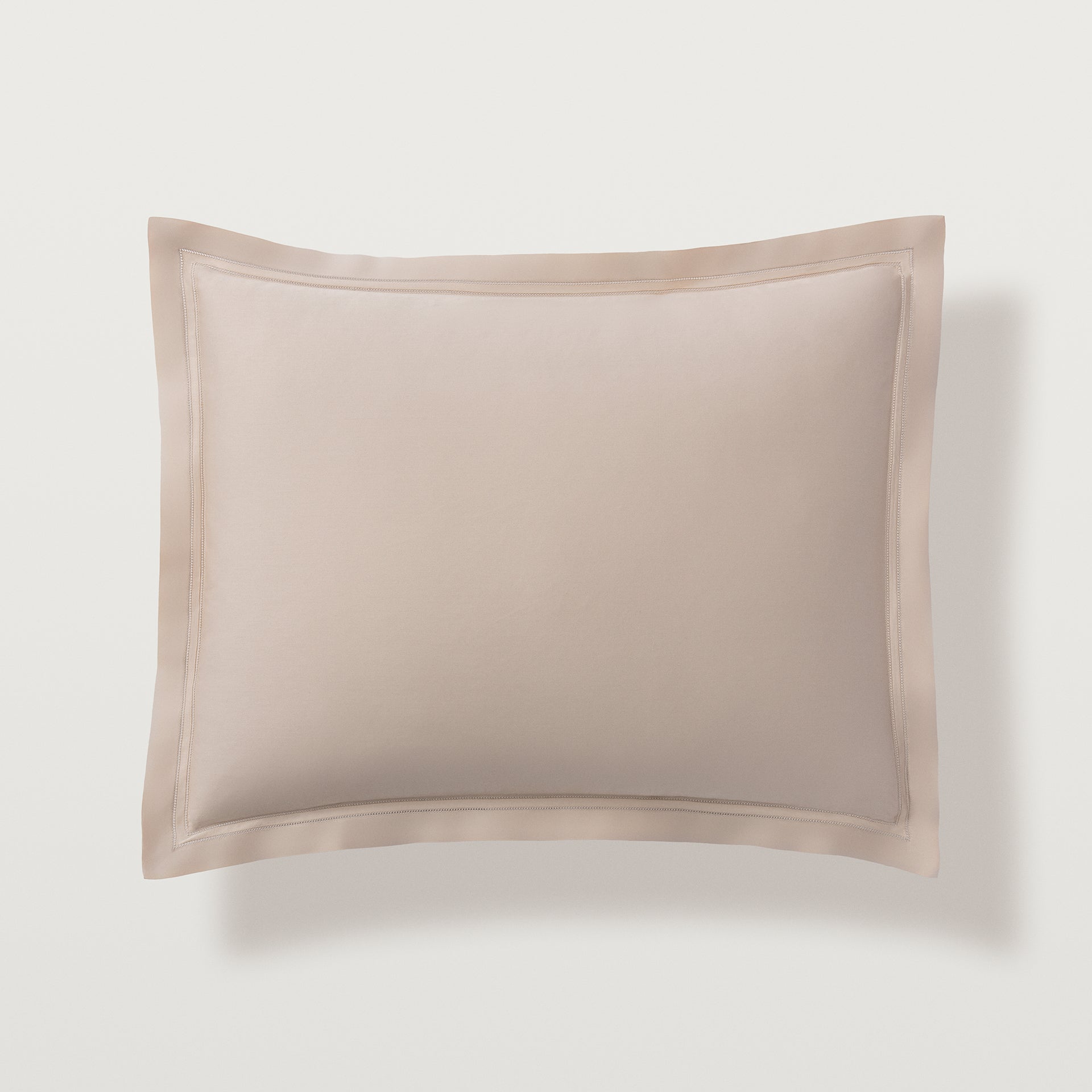 the Standard, King, Euro, and Boudoir sham in the color fawn have a double-row hemstitch on all four sides. All shams sold separately.