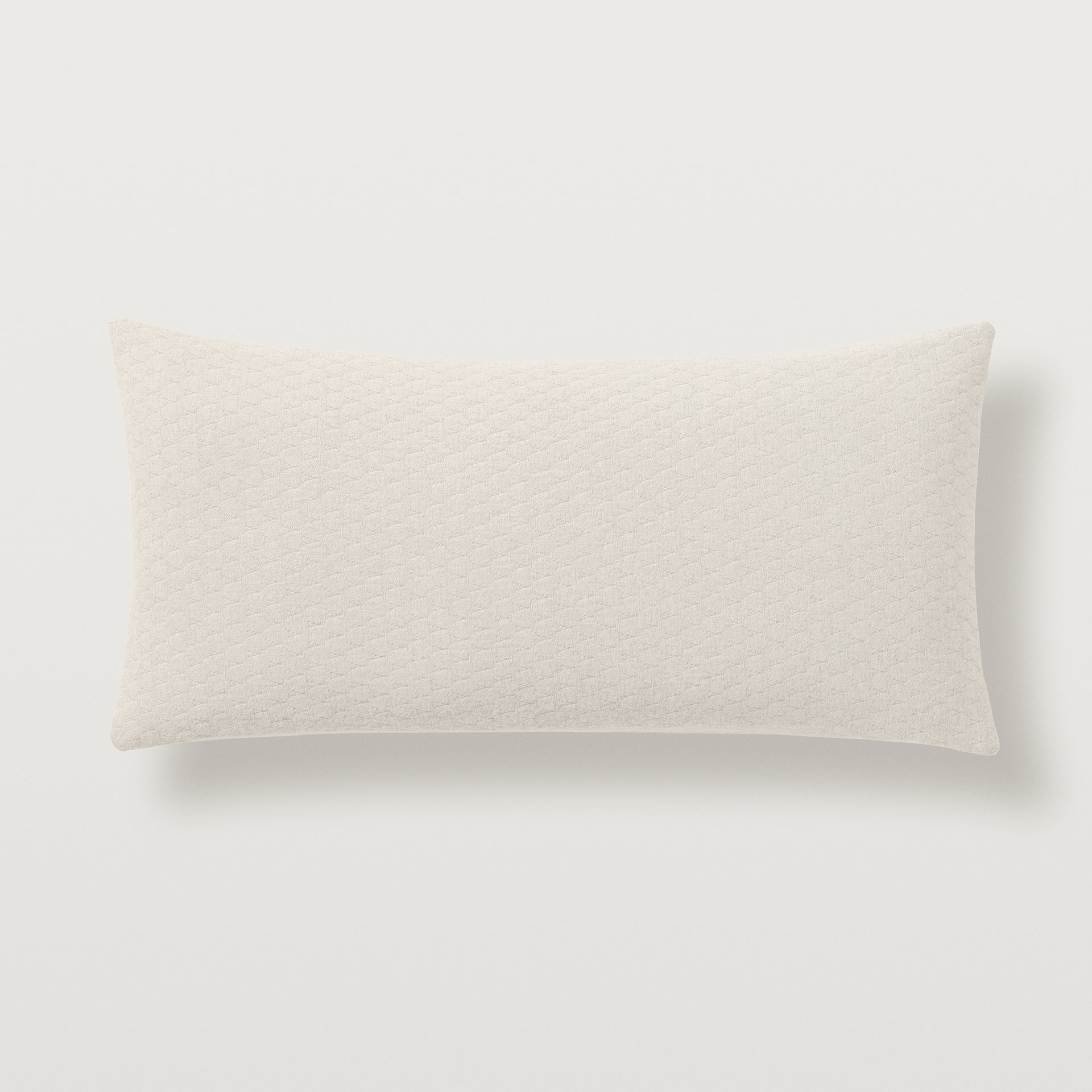 Ravello Lumbar dec pillow in the color pearl. Inside our 5/95 feather blend dec insert.