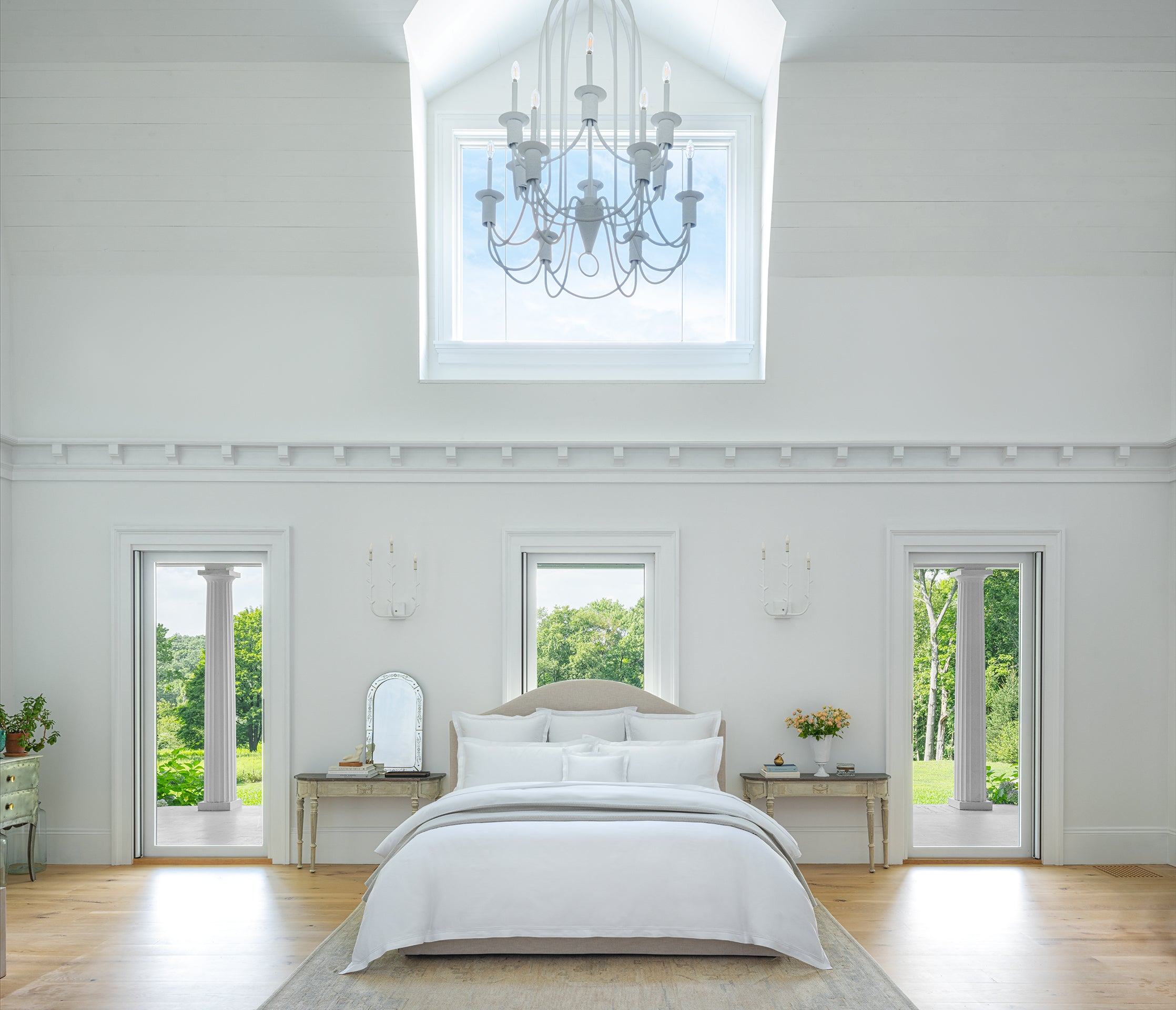 the complete Lucea Sea Island bedding collection in white