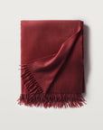 Carlotta cashmere throw in the color claret