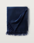 Carlotta cashmere throw in the color navy,
