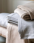 Ravello Coverlet close up detail of linen and cove together