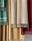 Close up of our signature throws--Carlotta, Torcello and Carlyle