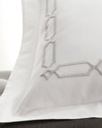 arezzo chain embroidery detail in the color shadow & white,