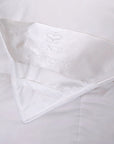 scandia home chamonix comforter corner detail to show stictching and corner silk