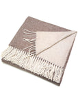 scandia home deborah cashmere throw, reversible brown and beige with fringe finish, 