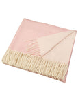 scandia home deborah cashmere throw, reversible petal and ivory with fringe finish, 