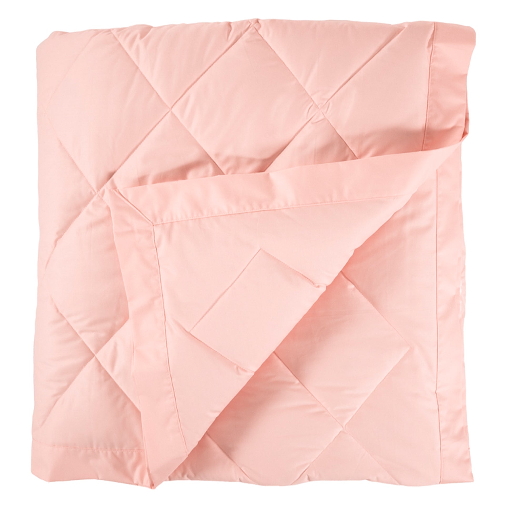 scandia home down blanket in the color petal, folded 