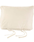 scandia home down travel attache covered in a sateen cotton in color ivory, the perfect travel companion,