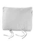 scandia home down travel attache covered in a sateen cotton in color shadow, the perfect travel companion,