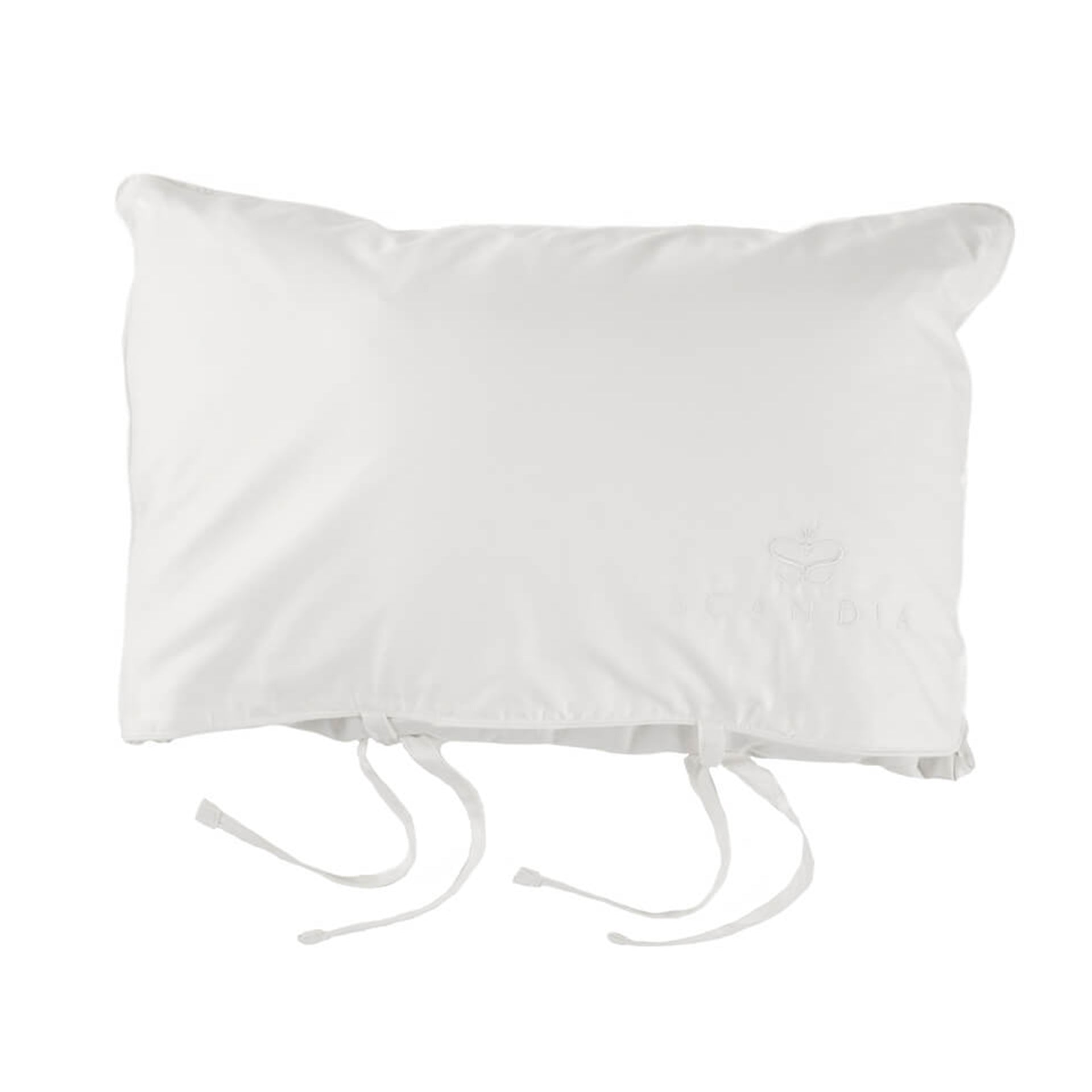 scandia home down travel attache covered in a sateen cotton in color white, the perfect travel companion, 