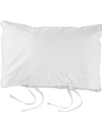 scandia home down travel attache covered in a sateen cotton in color white, the perfect travel companion,