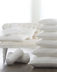 blend of European white goose feathers and white goose down. Offered in firm support and available in 11 different sizes.