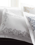 san remo embroidered standard shams showing the chain embroidery detail in all available color ways