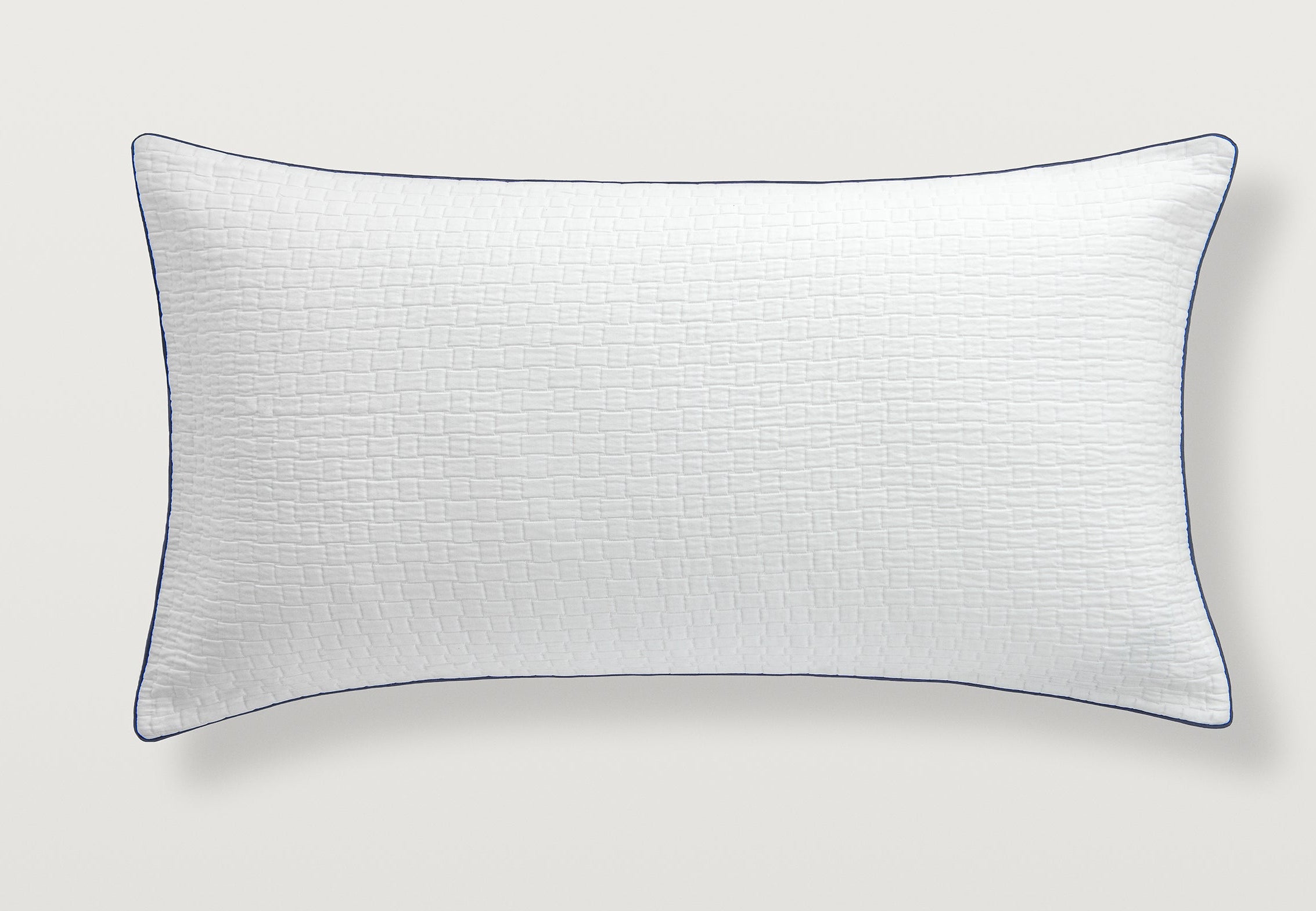 Portia king sham with the navy blue piping #color_navy