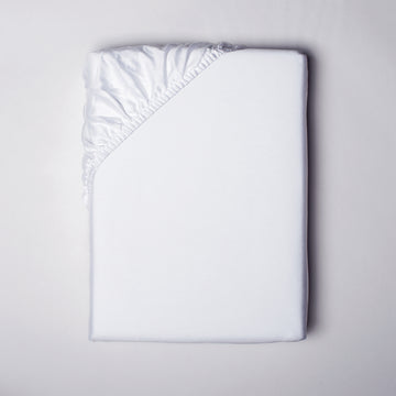 alesandra percale fitted sheet with all around sewen elastic skirt. Fits mattresses up to 17" deep