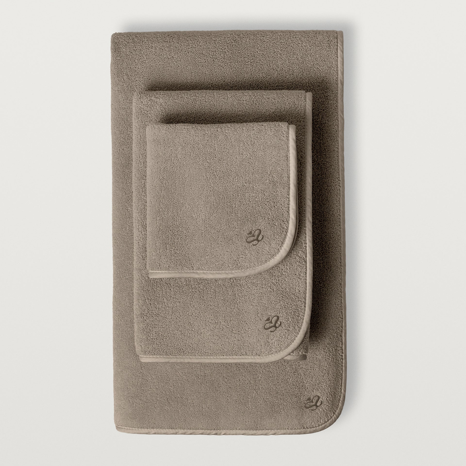 Delfine hand, wash, and bath towel in the color truffle #color_truffle