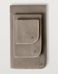 Delfine hand, wash, and bath towel in the color truffle 