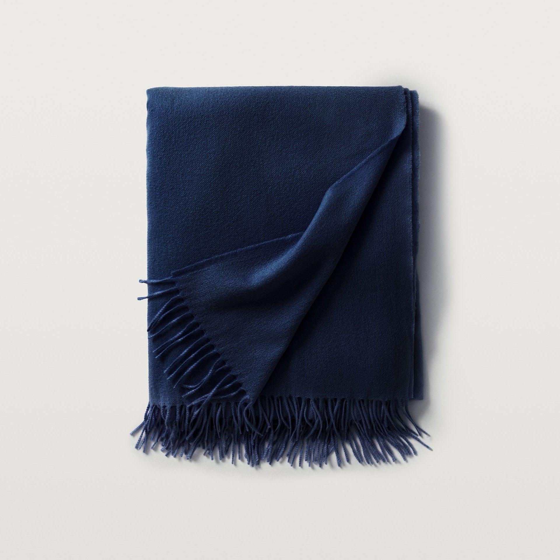 Carlotta cashmere throw in the color navy, #color_navy