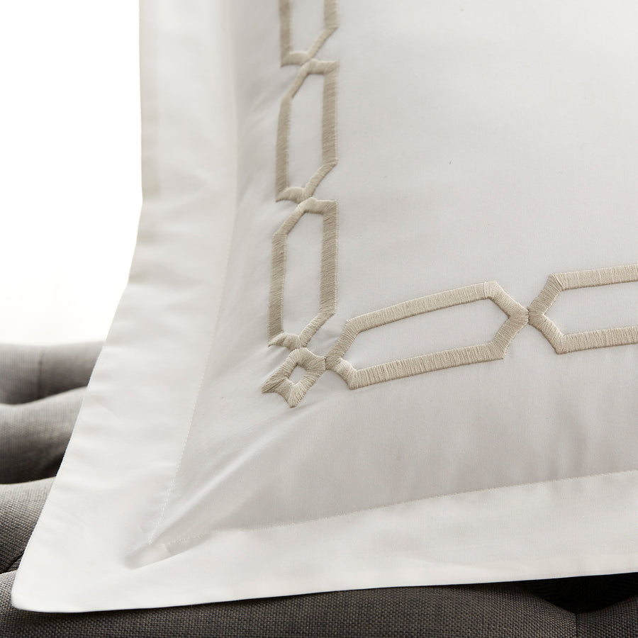 arezzo chain embroidery detail in the color sand & ivory, #color_sand & ivory