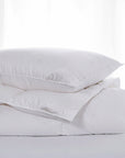 scandia home chamonix pillow on top of folded chamonix comforter 