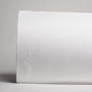 classic natural percale pillowcase in the color white with a 3 inch hemstitch finish.