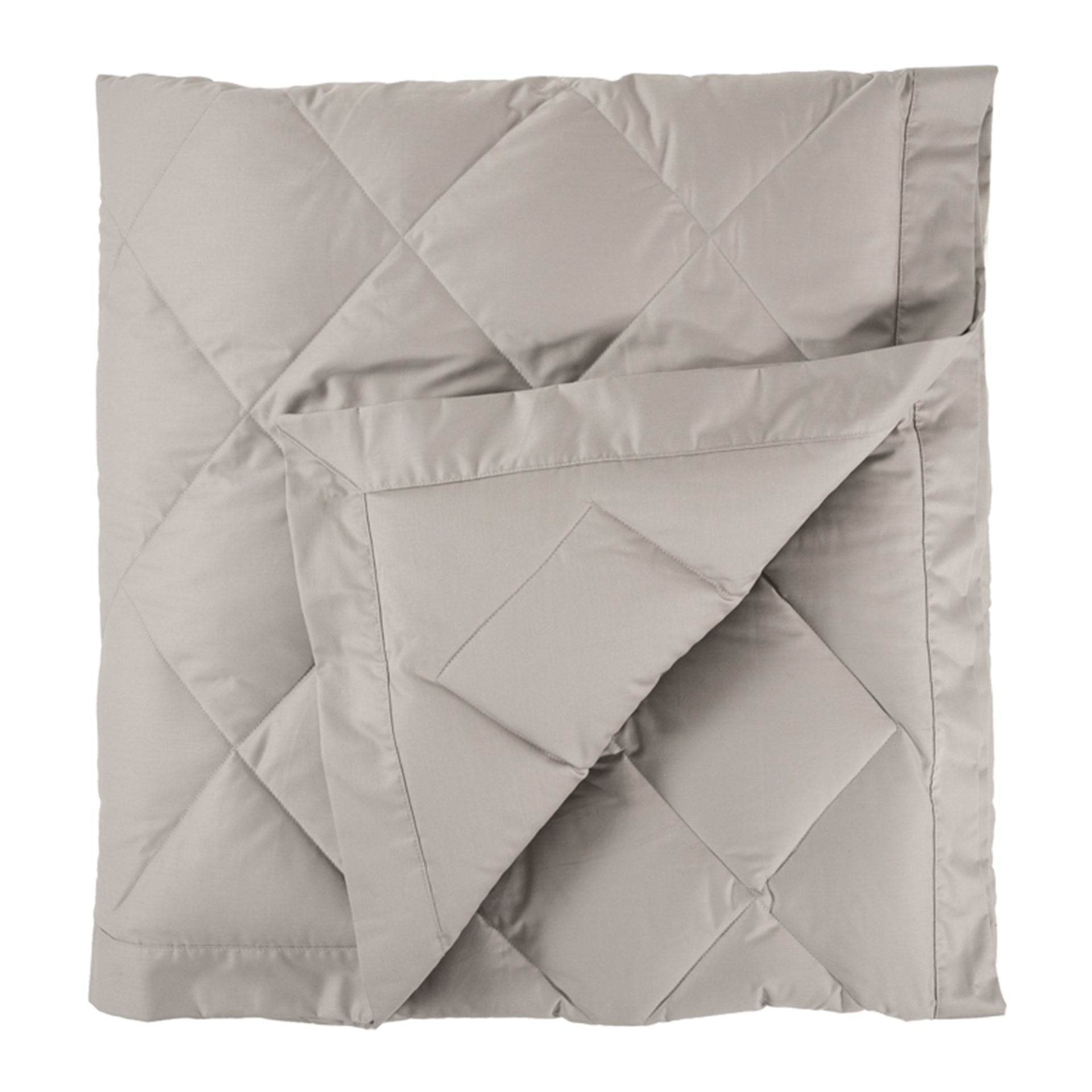 scandia home down blanket in the color shale, folded 