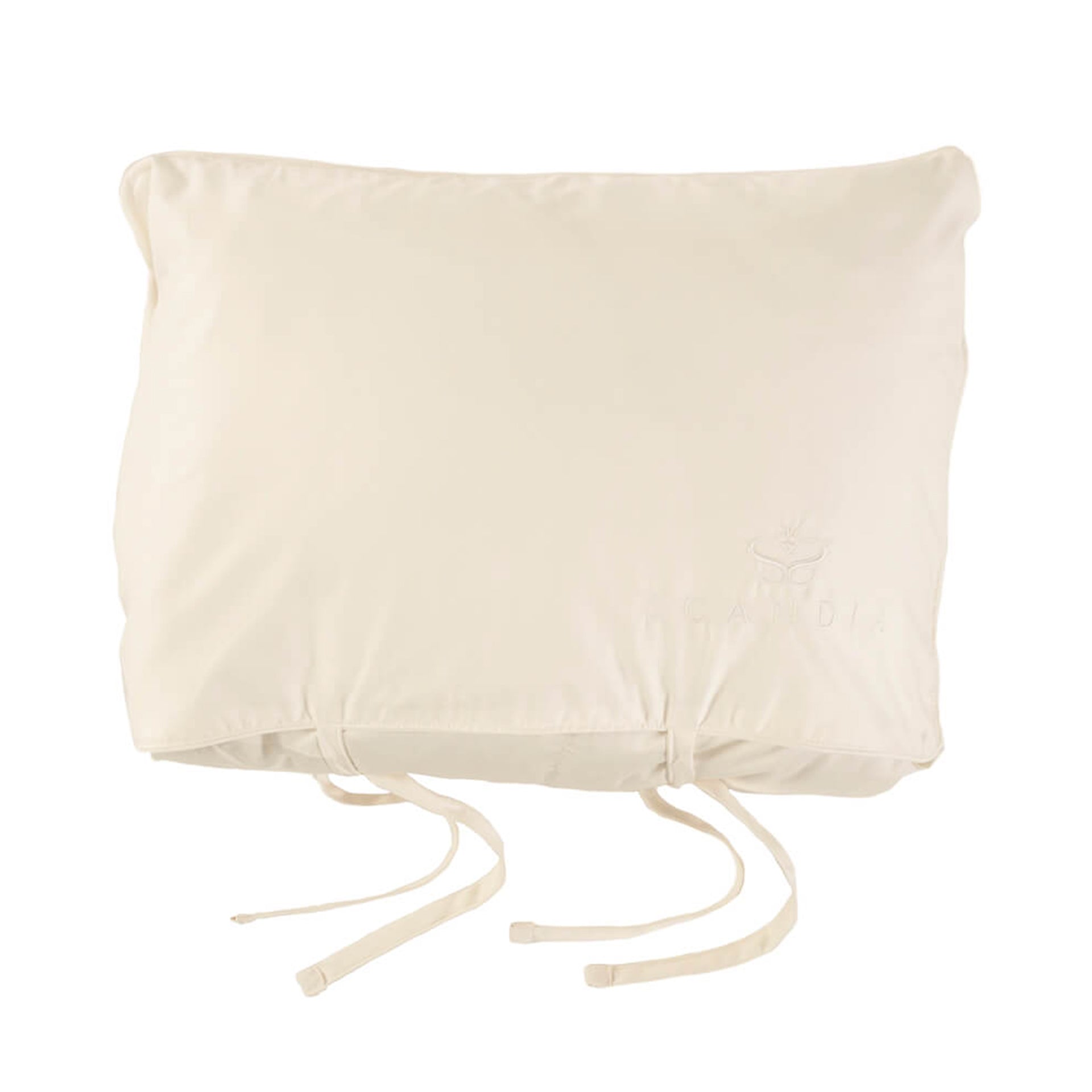 scandia home down travel attache covered in a sateen cotton in color ivory, the perfect travel companion, 