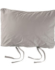 scandia home down travel attache covered in a sateen cotton in color shale, the perfect travel companion, 