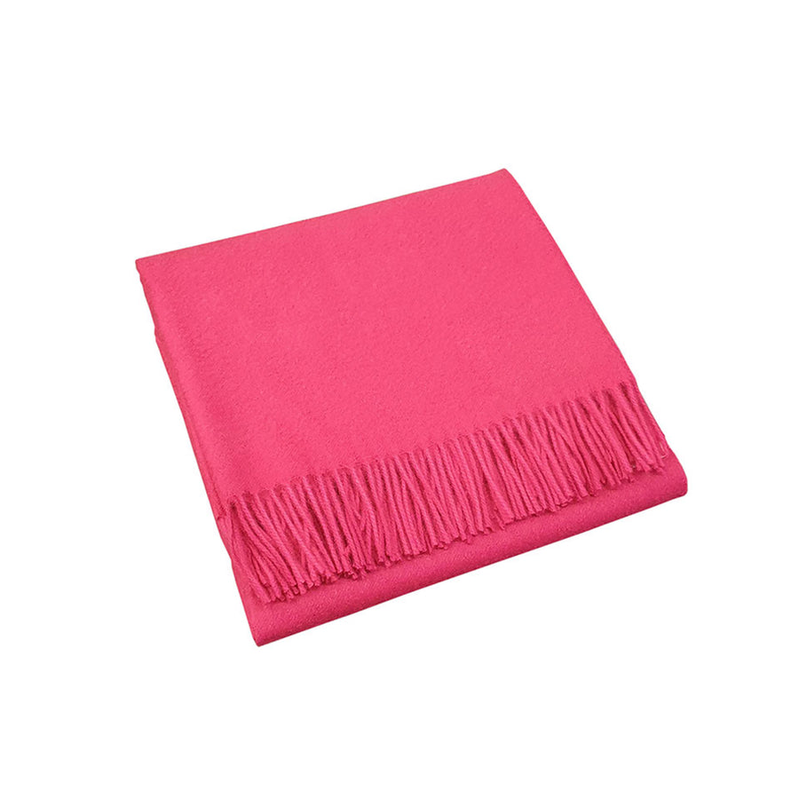 scandia home jaya cashmere throw folded in the color fuschia
