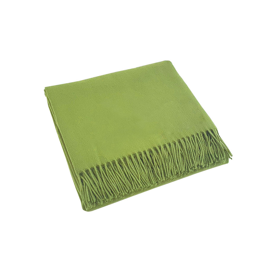 scandia home jaya cashmere throw folded in the color green