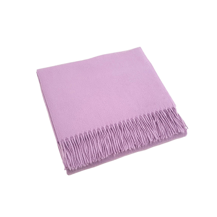 scandia home jaya cashmere throw folded in the color lilac