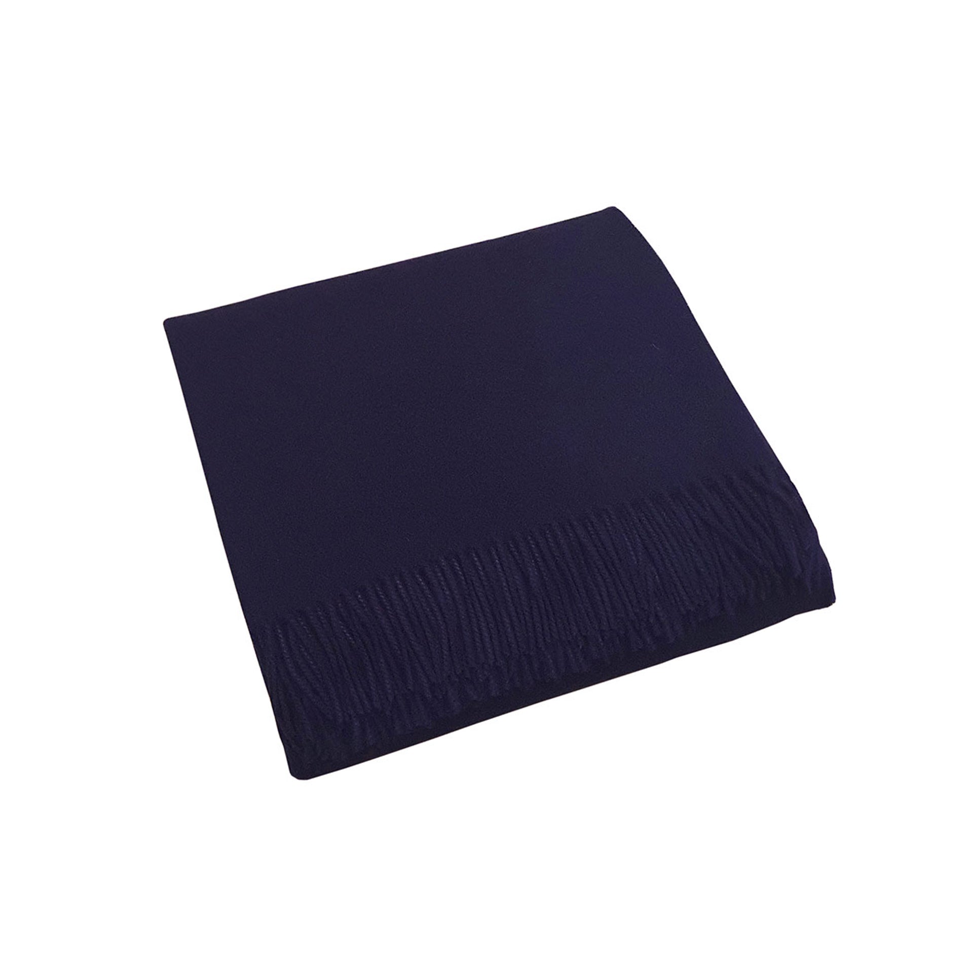 scandia home jaya cashmere throw folded in the color navy