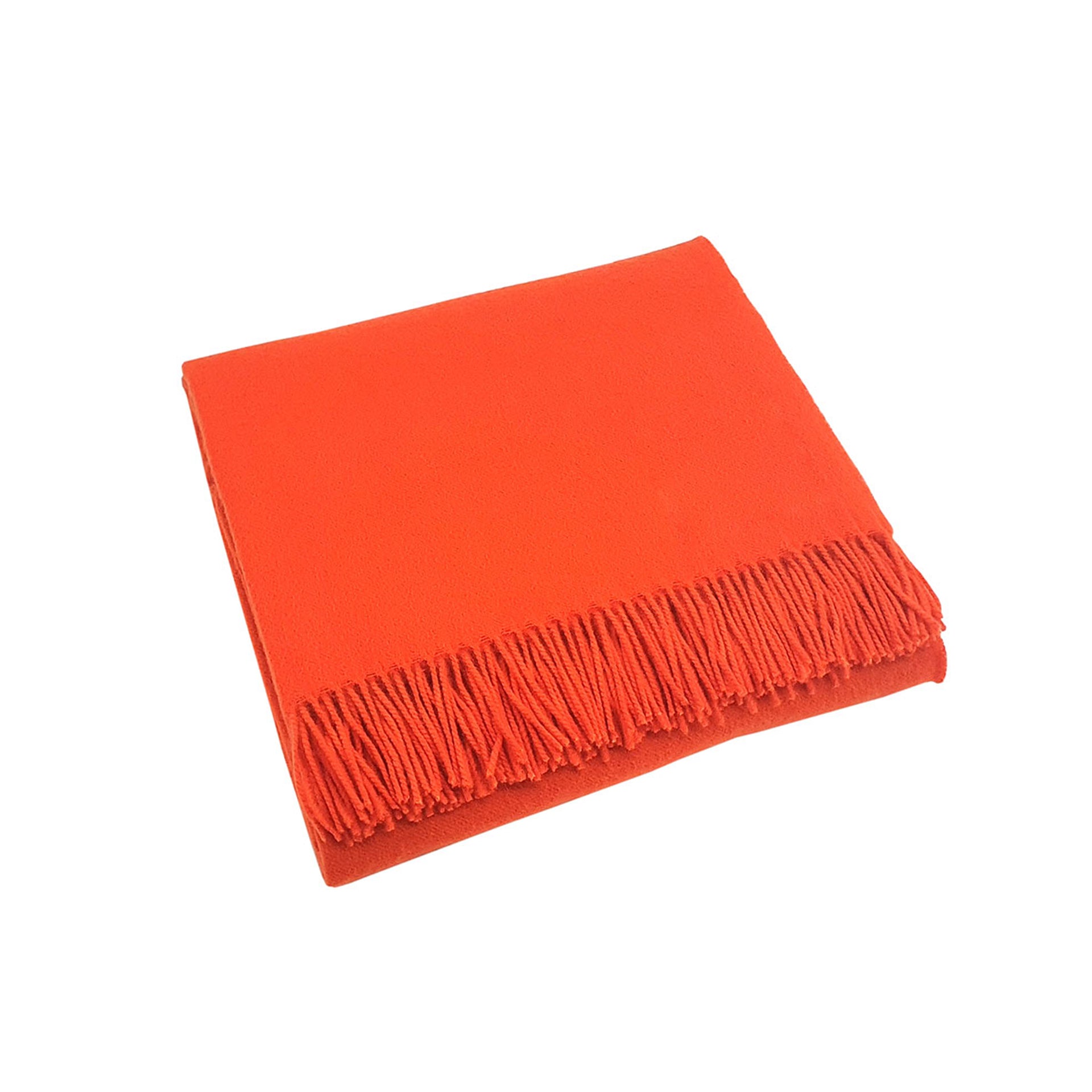scandia home jaya cashmere throw folded in the color orange