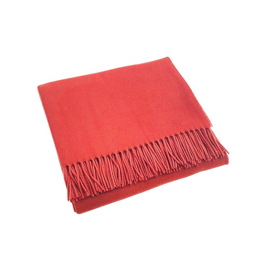 scandia home jaya cashmere throw folded in the color red