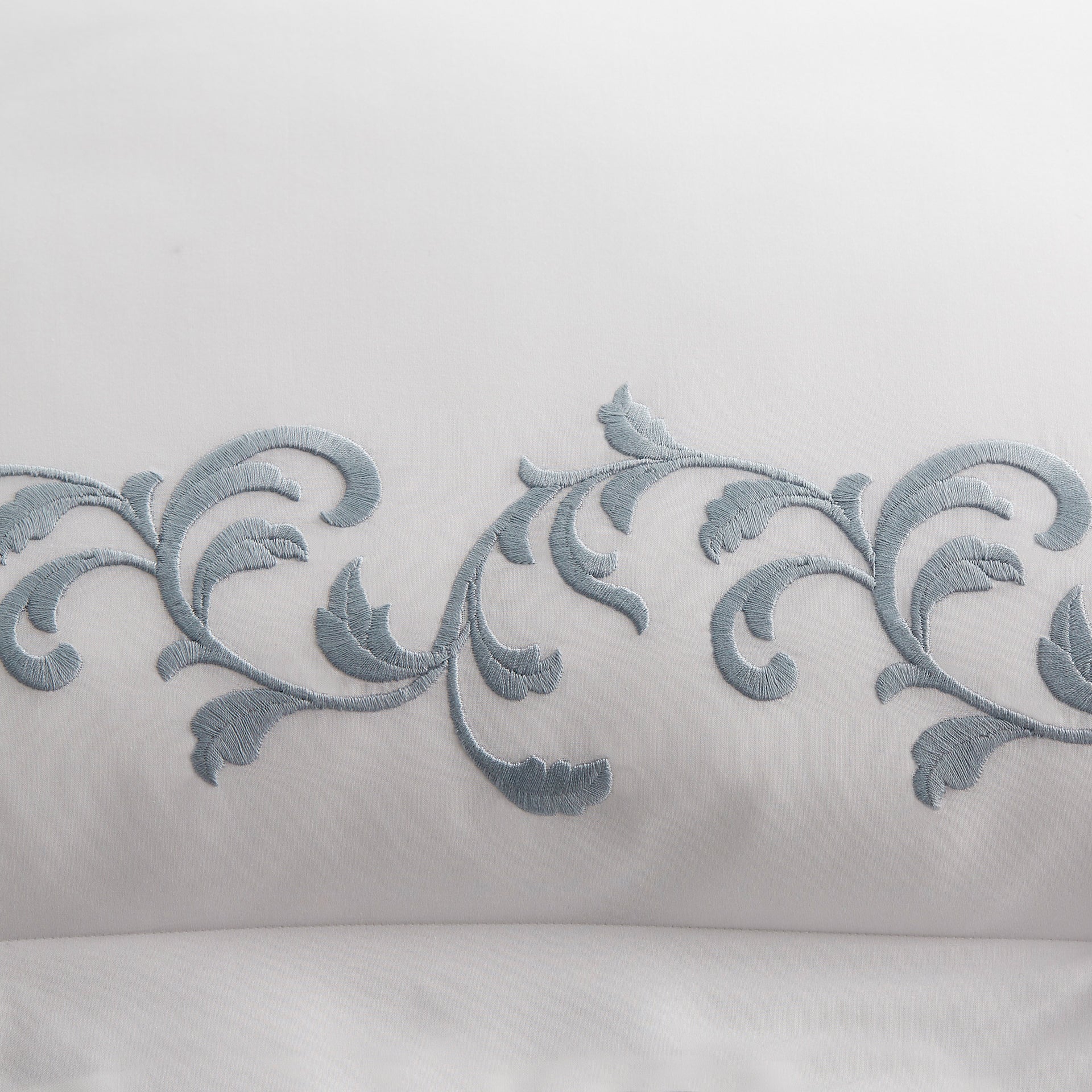 san remo embroidery detail in the color cloud &amp; white, 
