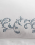 san remo embroidery detail in the color cloud & white, 