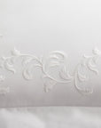 san remo embroidery detail in the color white & white, 