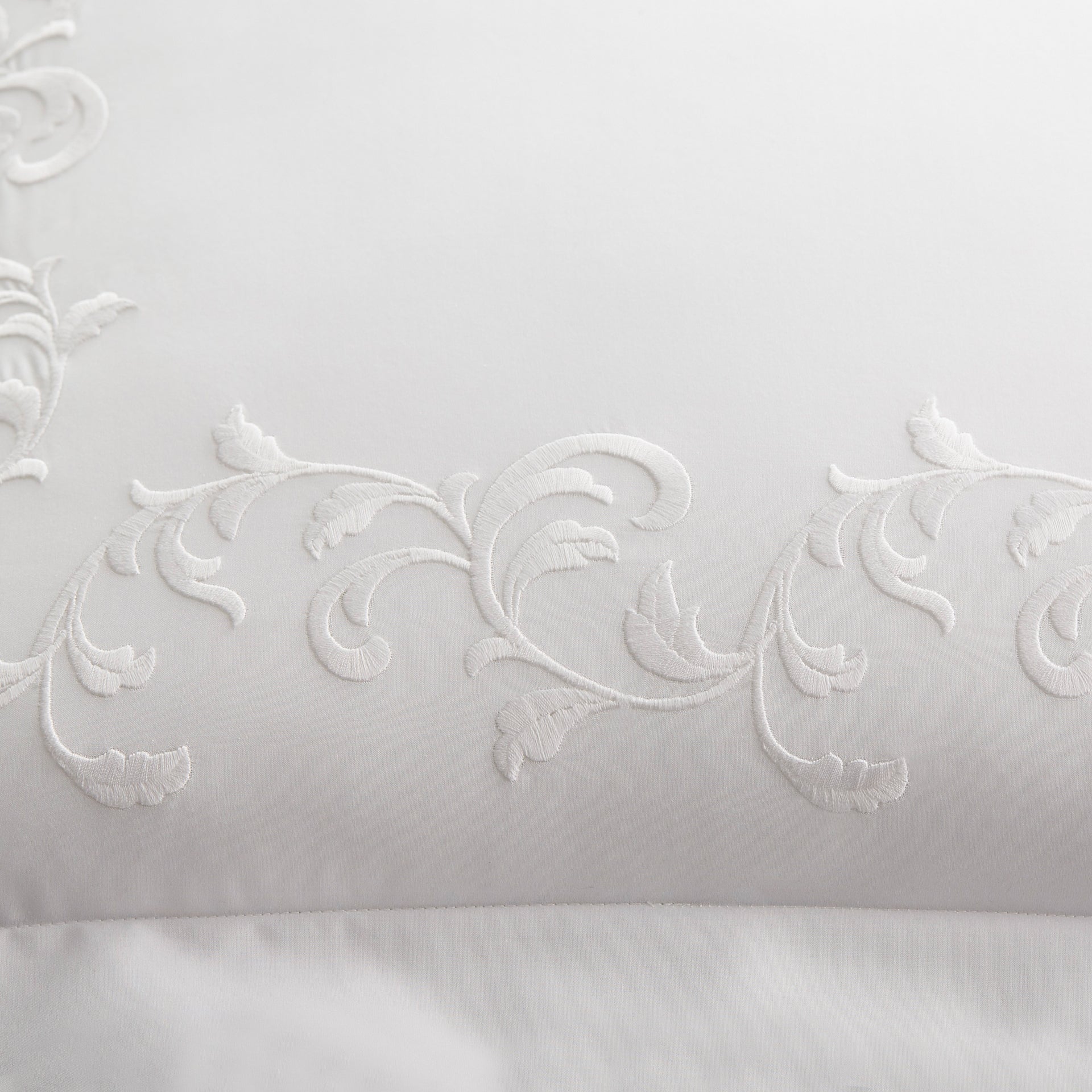 san remo embroidery detail in the color white &amp; white, 