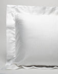 savoia sateen standard, king and euro pillow shams have a 3 inch hemstitch flange on four sides