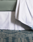 300 thread count egyptian cotton stresa sateen bedskirt, offered in 2 colors-white and ivory